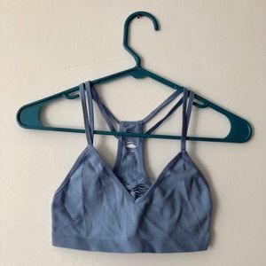 Baby blue sports bra